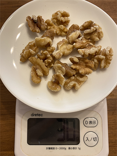 30gのくるみの量